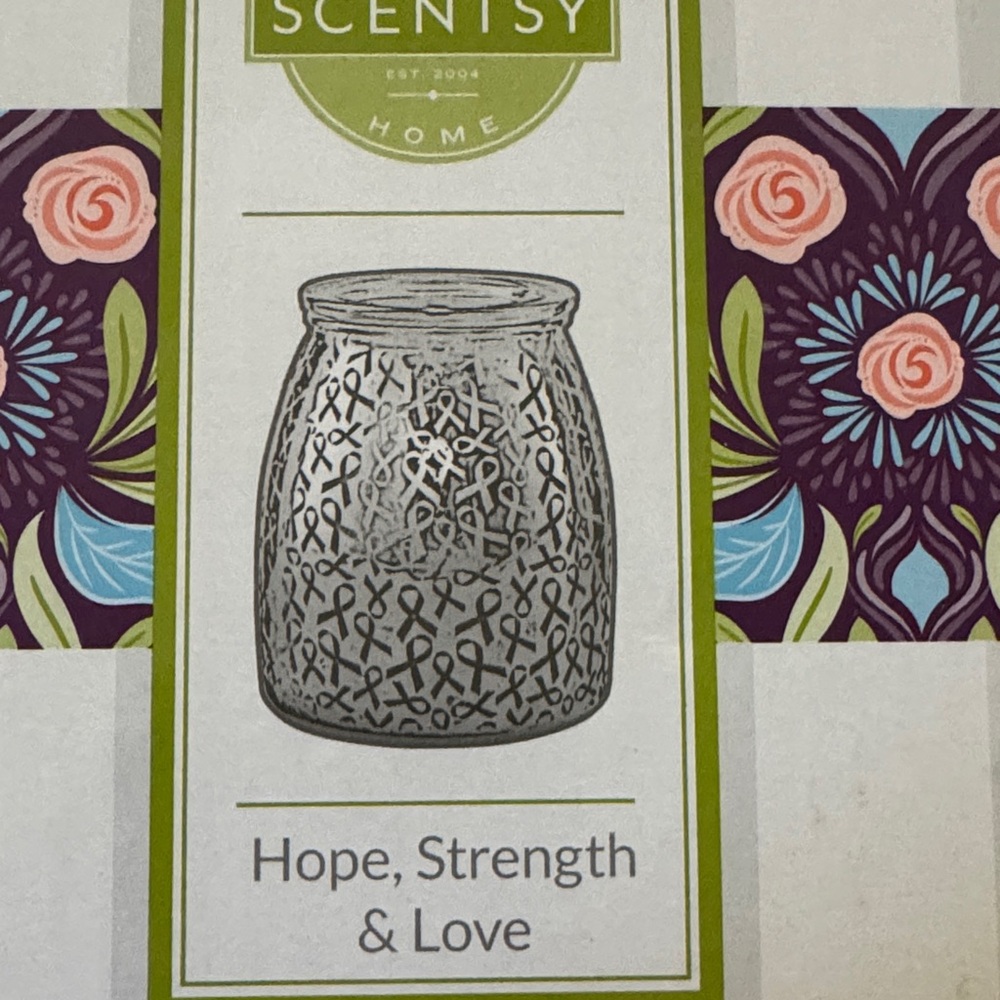 Scentsy Hope, Strength & Love Candle Holder - Pink and White
